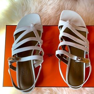 Hermes Marine White Sandals size 39 1/2. Brand new in box